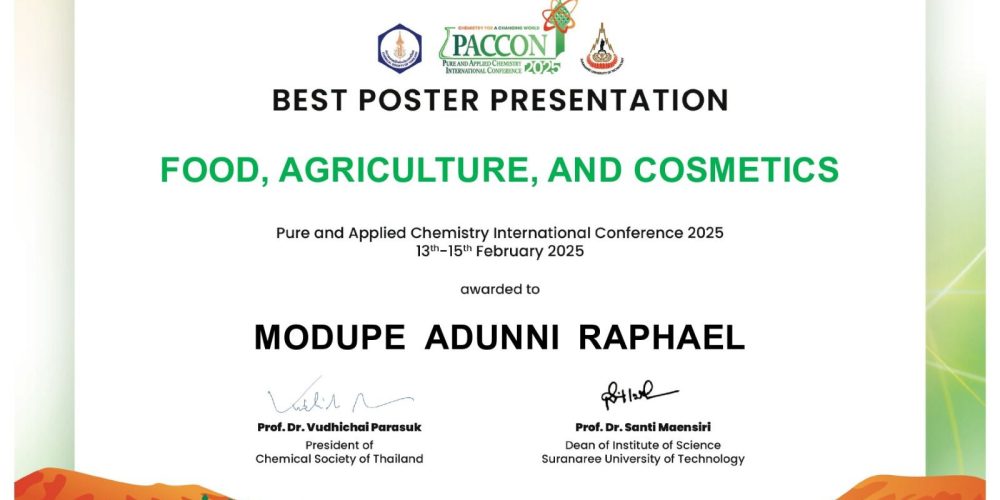 Best Poster Award, PACCON 2025.